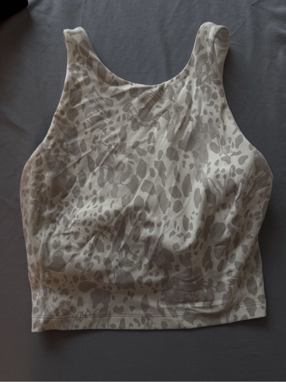 lululemon athletica Neutral Leopard High-Neck Crop Tank - Cream & Gray